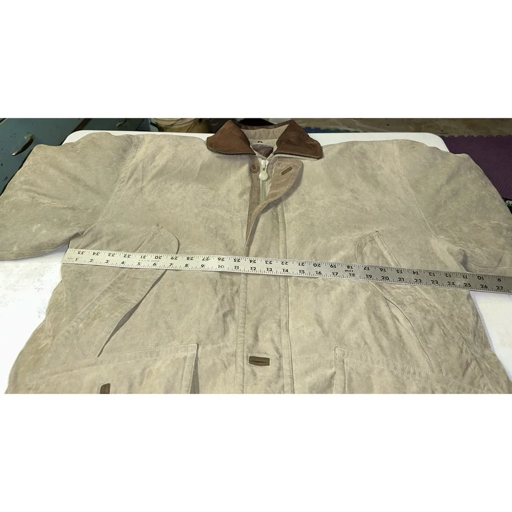 VTG Rainforest Men Barn Chore Coat Jacket M Tan Down Filled Removeable Zip Liner